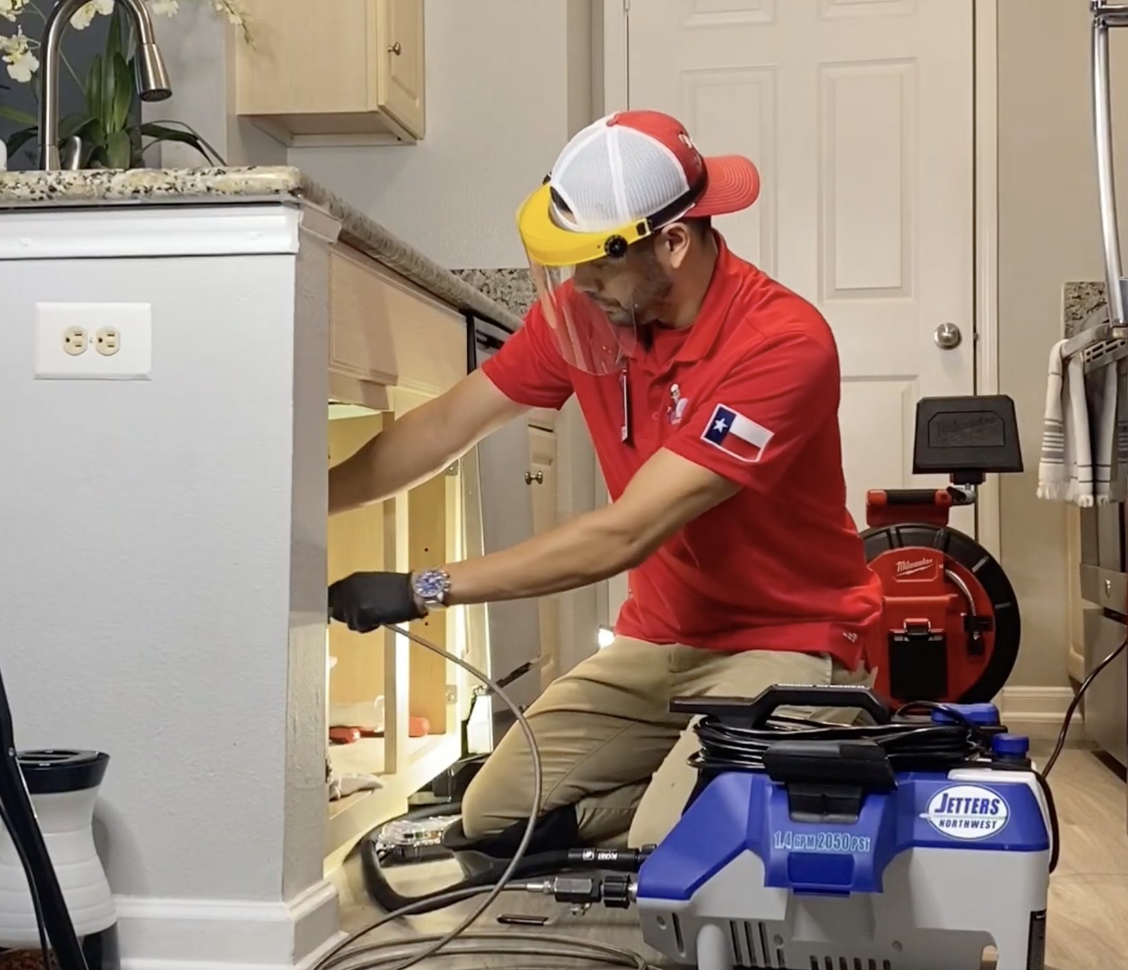 DrainPro Plano drain cleaning technician arriving at a Plano TX residential home for same-day drain and sewer service