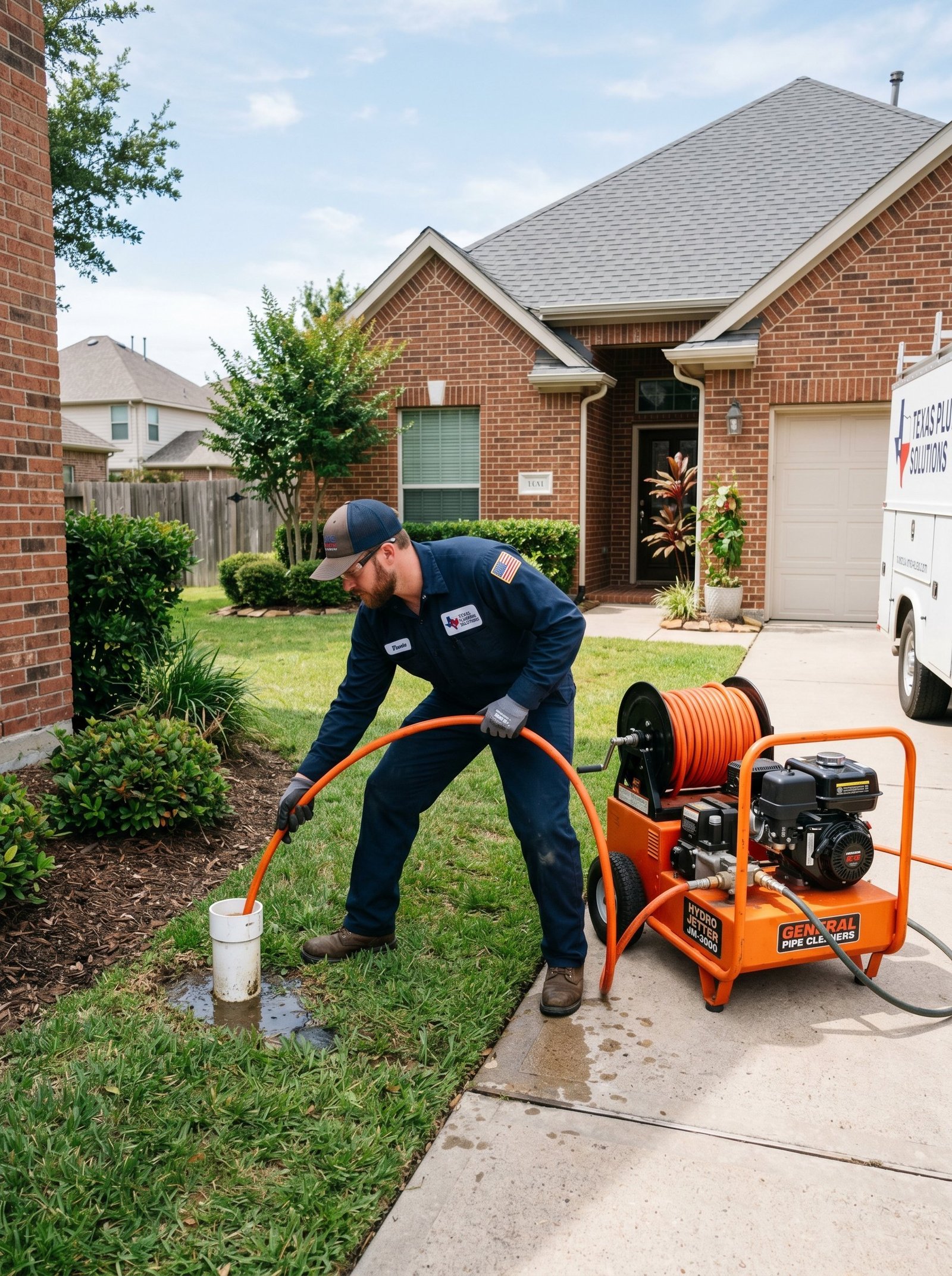 DrainPro Plano commercial hydro jetting equipment — high-pressure water jet service at 1500 to 4000 PSI for drain and sewer line cleaning throughout Plano TX